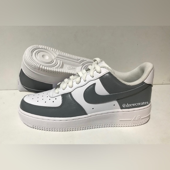 Custom Nike Air Force 1 AF1 Grey sz 7.5, 11 Gray Basketball Atheletic Shoes - Picture 2 of 2